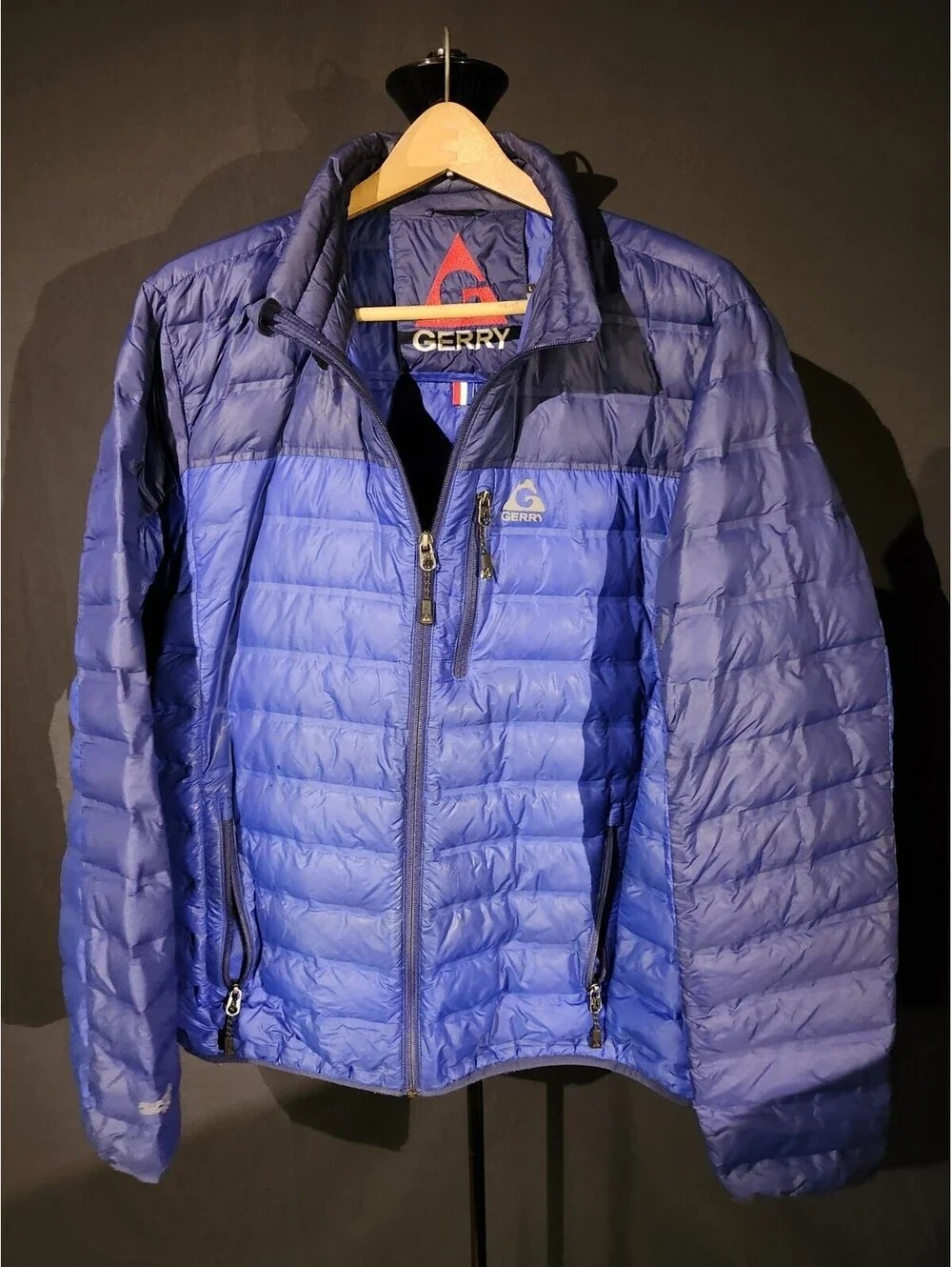 GERRY Puffer Snow Jacket Fill Power 650 Full Zip Navy Blue Men’s LARGE 0158